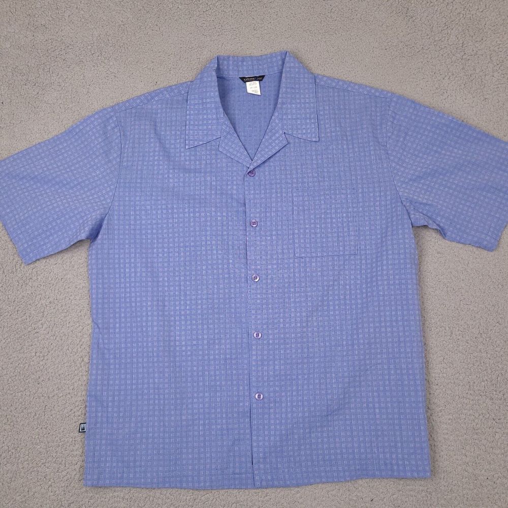 Vintage Kik Wear Shirt Mens XL Blue Button Down‎ Short Sleeve USA Made